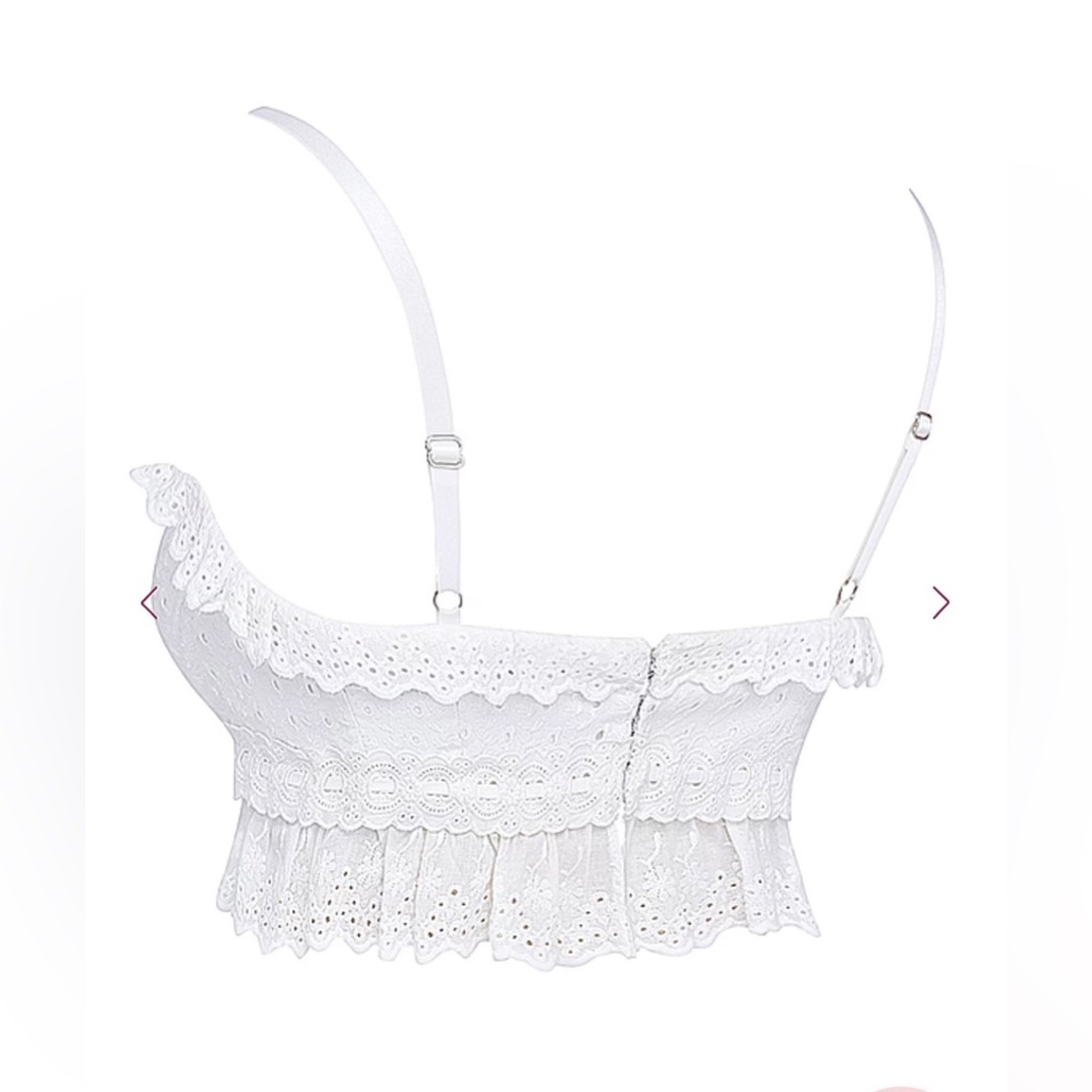 🟪Firm Price🟪House of CB Federico white Broderie Anglais bralette top - Picture 5 of 14
